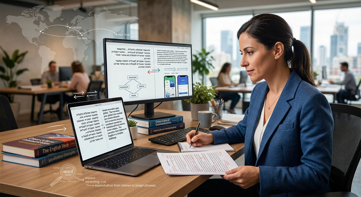 תרגום מעברית לאנגלית מתרגמת