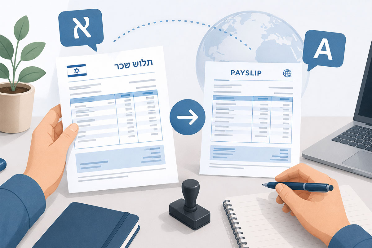 תרגום תלוש משכורת
