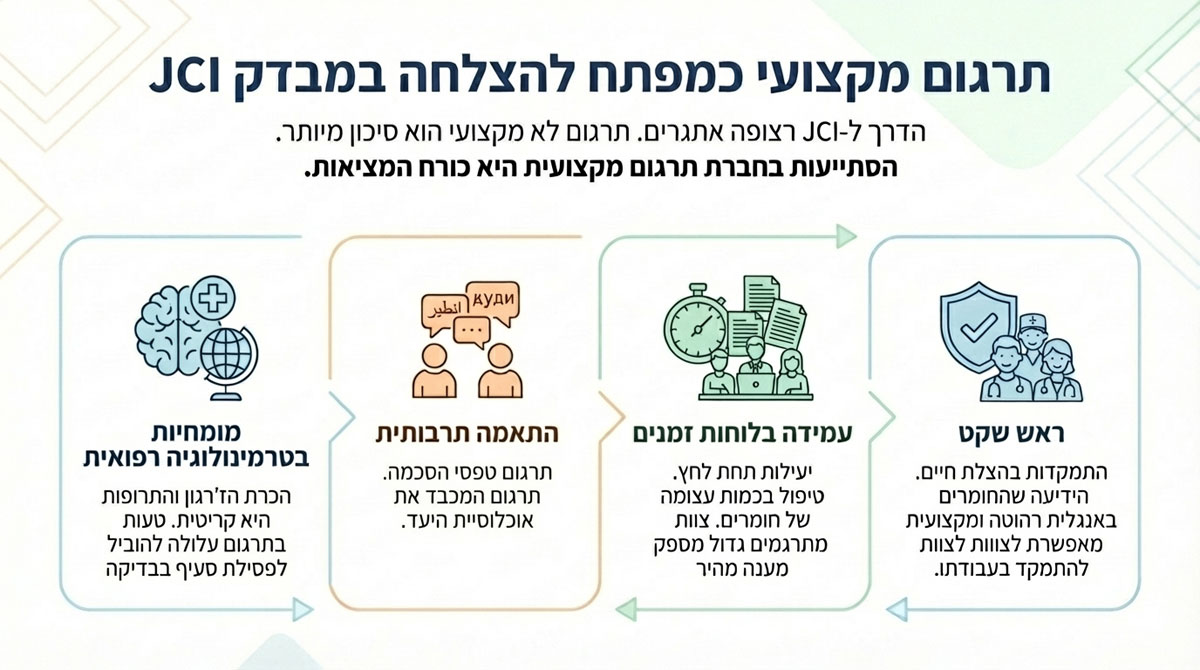 תרגום מקצועי כמפתח להצלחה במבדק JCI - אינפוגרפיקה