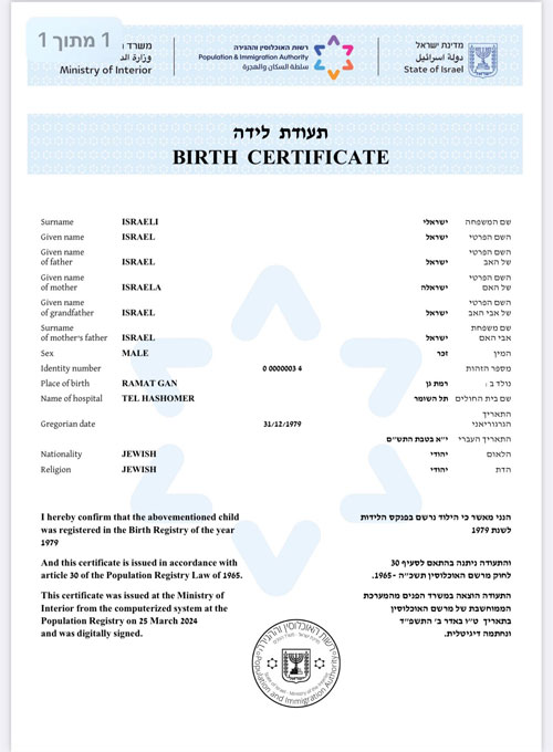 תרגום תעודת לידה